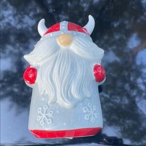 NWT SLEIGH BELL BISTRO Ceramic Viking Gnome Santa Clause Cookie Jar 10"